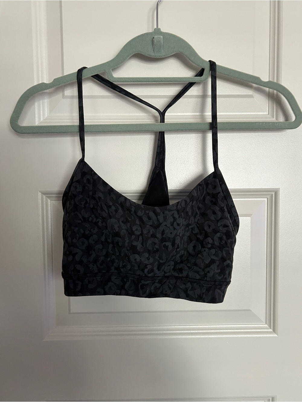LULULEMON Women's Black Leopard Print Strappy Bralette